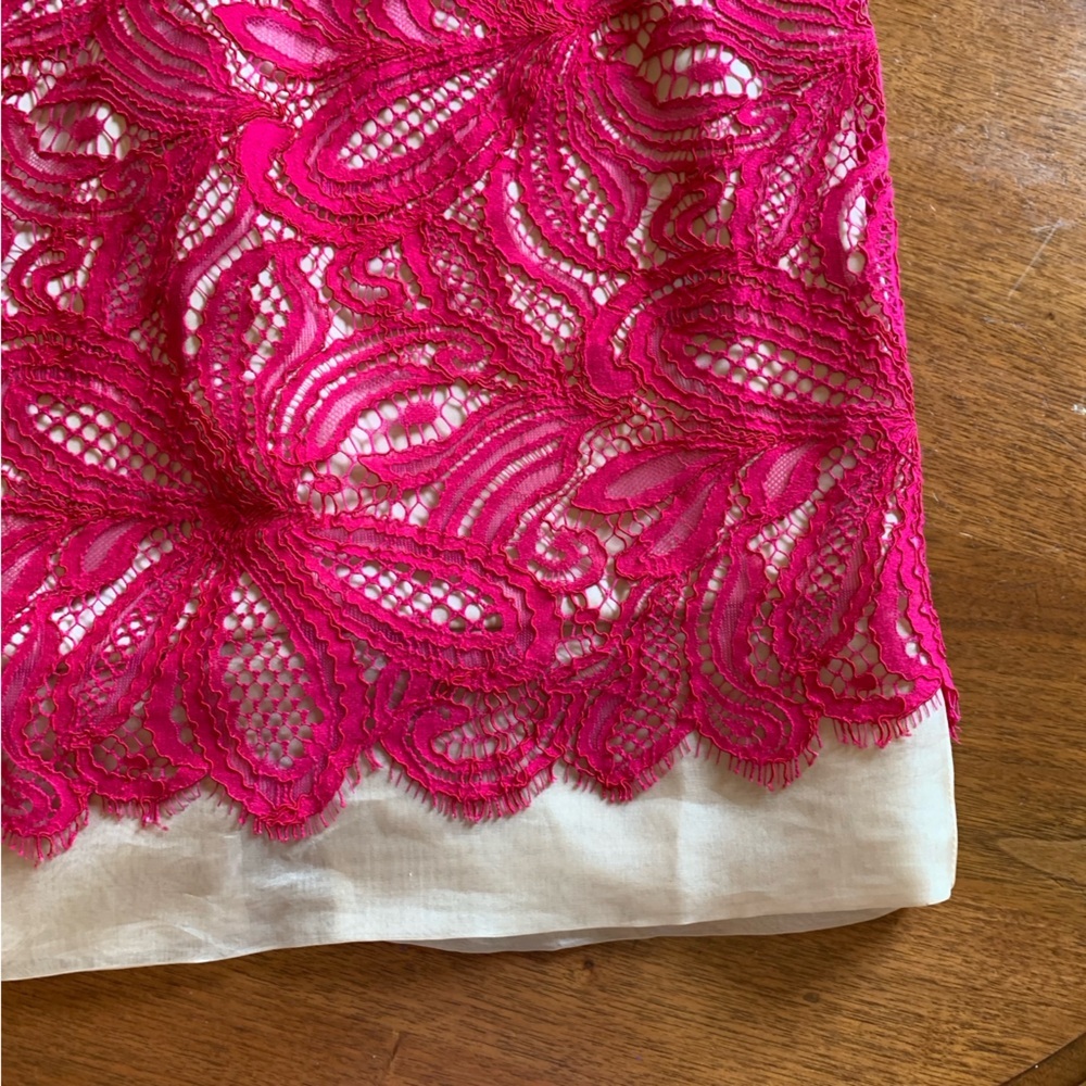 Trina Turk Hot Pink Floral Lace Cocktail Dress - Picture 15 of 16